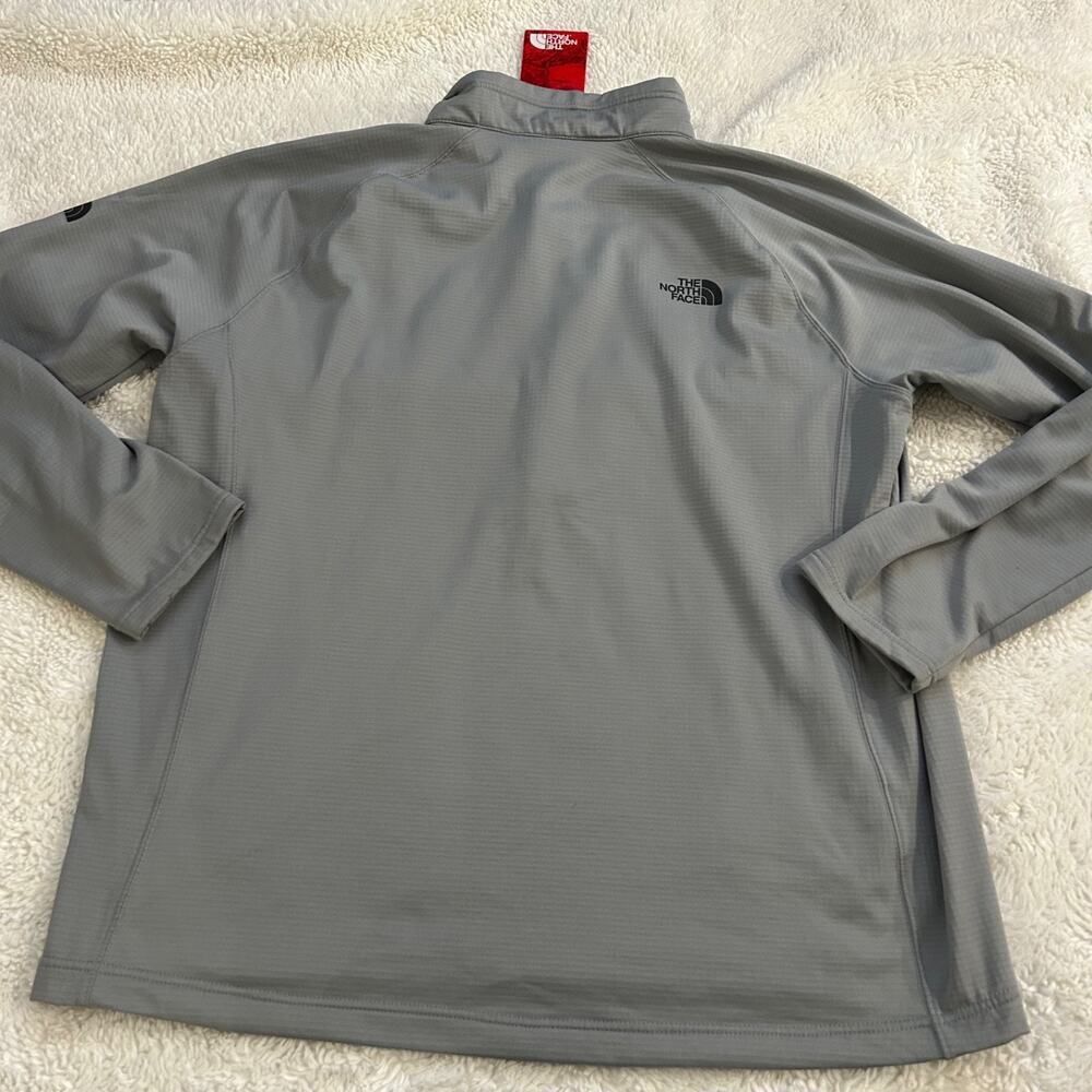 NWT North Face Sweater Mens 2XL Gray Tech 1/4 Zip Fleece Pullover Outdoors Hikin - Picture 3 of 8